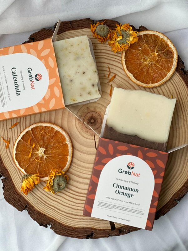 calendula and cinnamon orange soaps